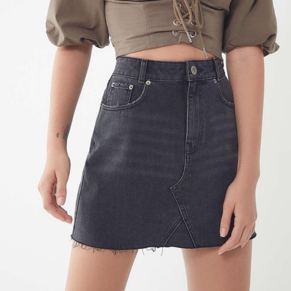BDG black denim miniskirt
